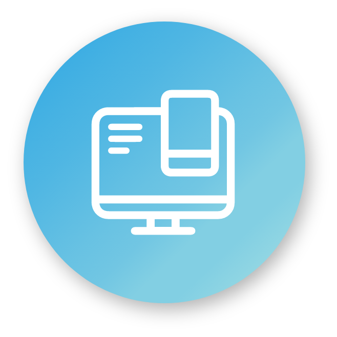 Icon of a computer and phone