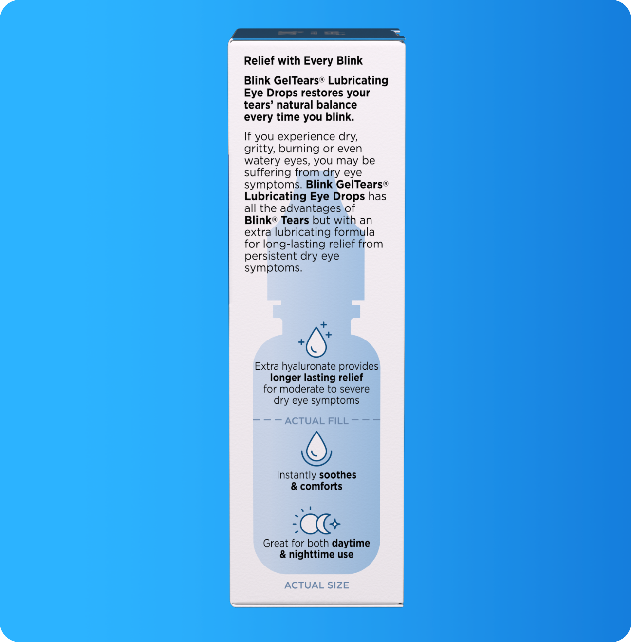Blink GelTears package with product summary