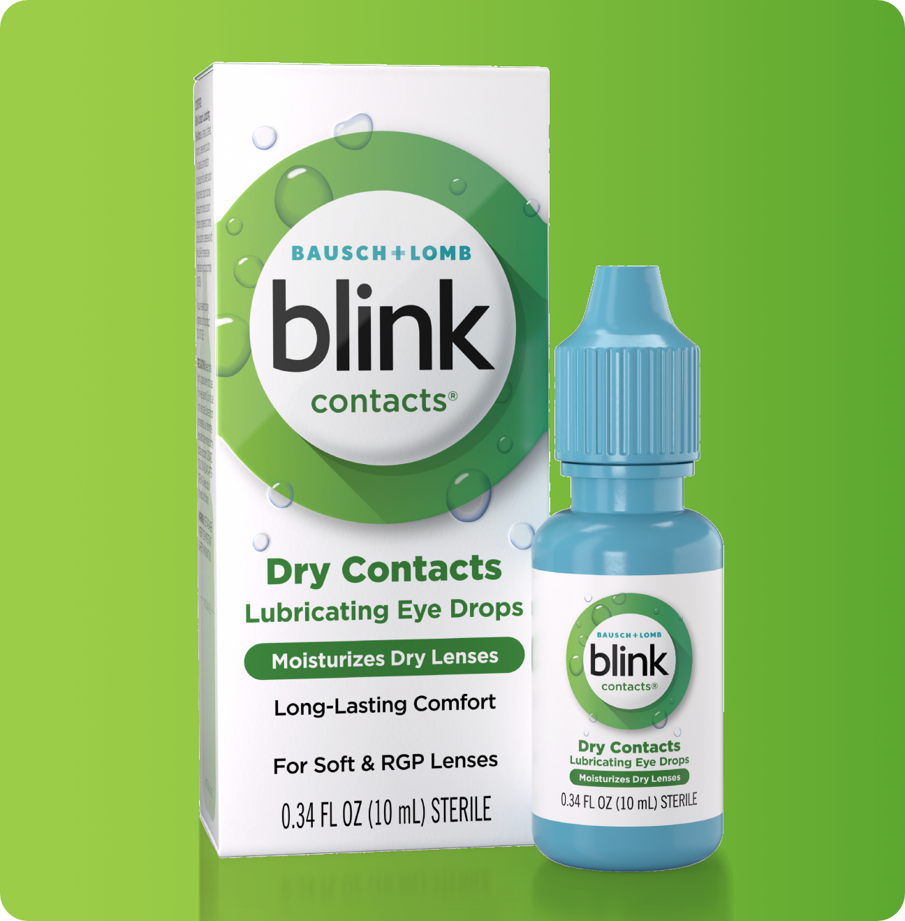 Blink Contacts Lubricating Eye Drops bottle and package