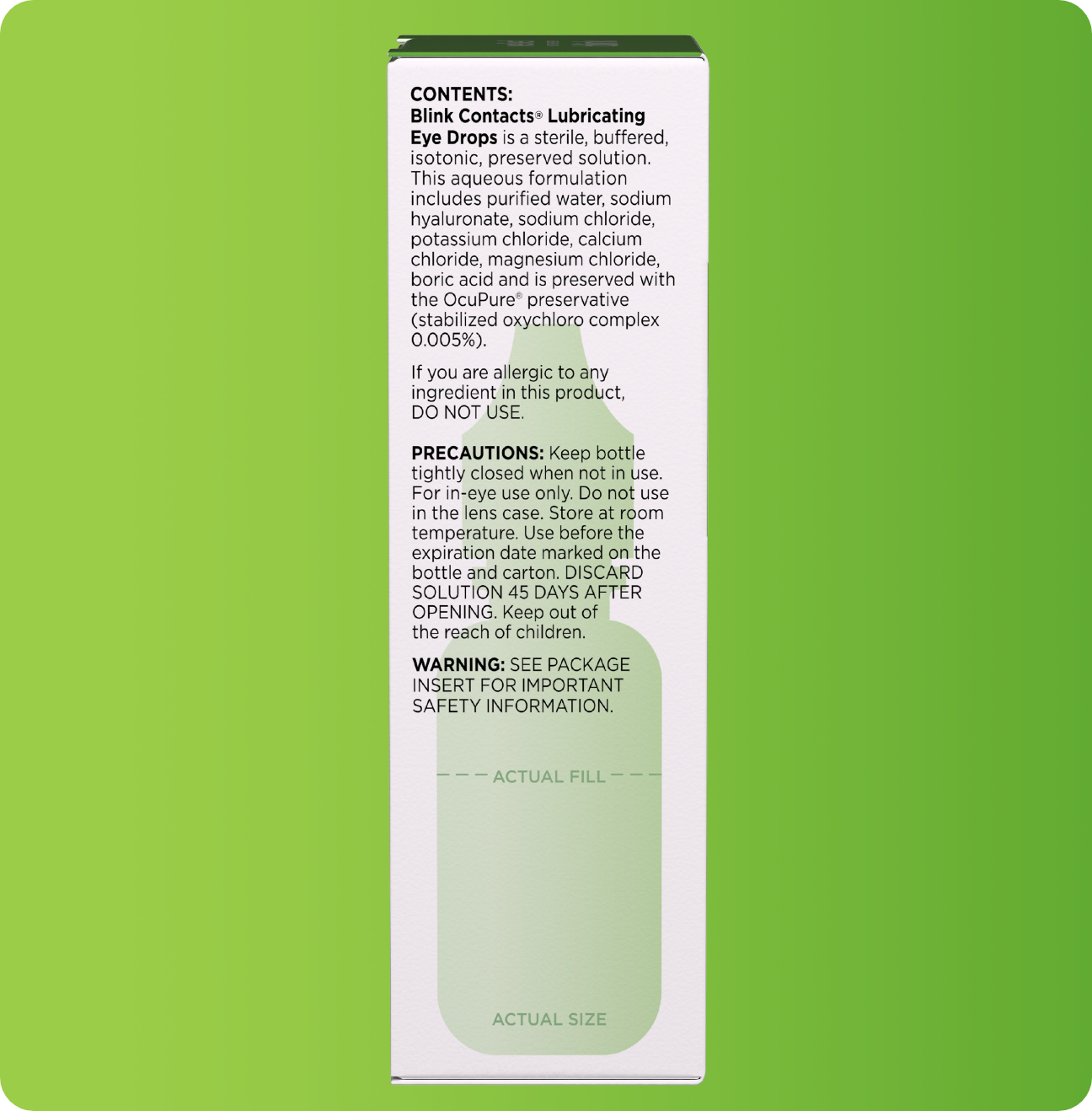 Blink Contacts package with product contents