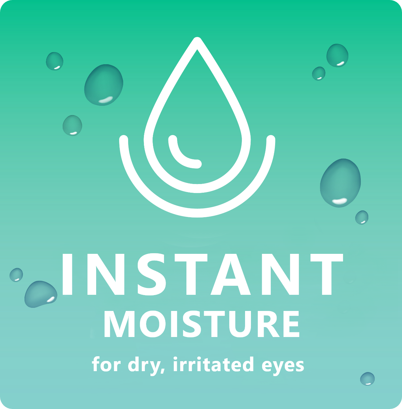 Icon indicating Blink Boost provides instant moisture to dry eyes