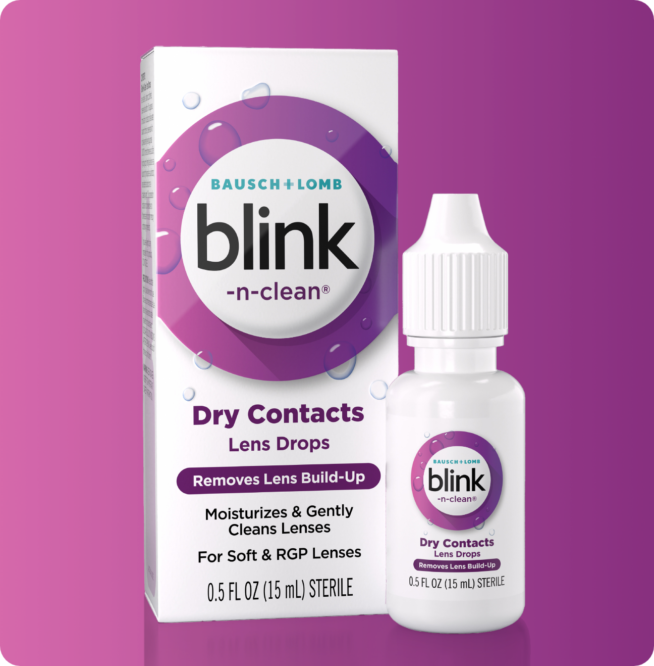 Blink-N-Clean Lens Drops bottle and package