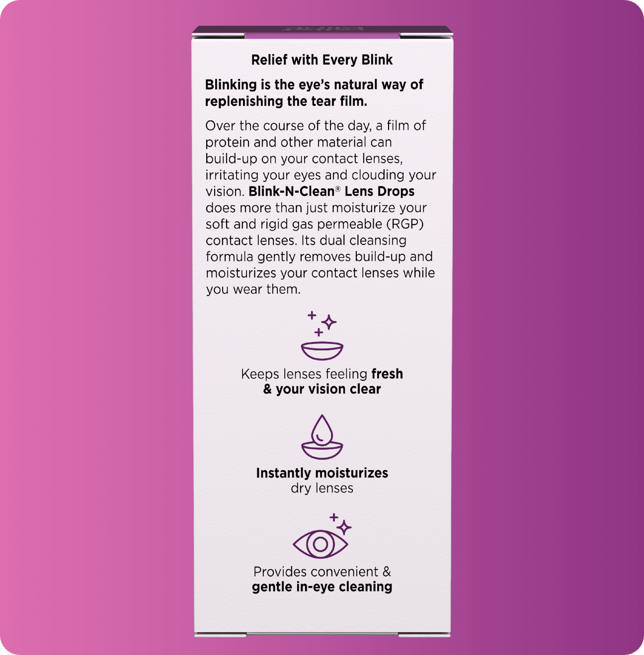 Blink-N-Clean package with product summary