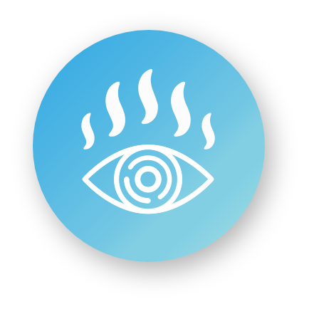 Icon of an eye indicating burning